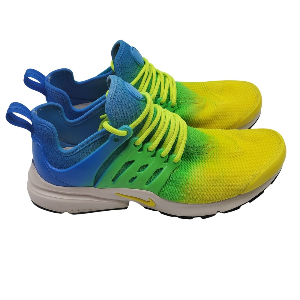 Nike Air Presto Womens Yellow Green Blue Gradient Sneakers 878068-803 Size 8